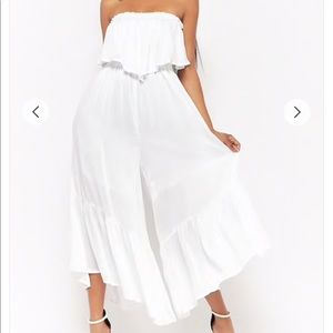 NWT Boho White Strapless Jumpsuit Small